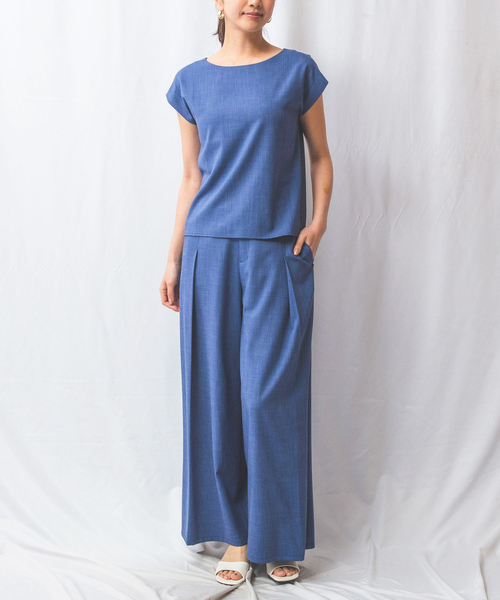 NARACAMICIE(ナラカミーチェ)の「【NARACAMICIE】【セットアップ対応】シャンブレー半袖ブラウス(シャツ/ブラウス・レディース・グレー/ブルー・M/XL)」の22枚目の写真