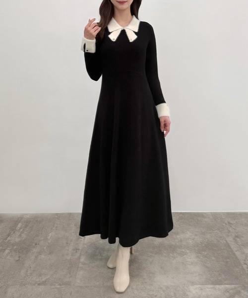 ♡*♡様 クロシェ ニットワンピース⌇black ボヘミアン クロシェ ニットワンピース⌇black ボヘミアン
