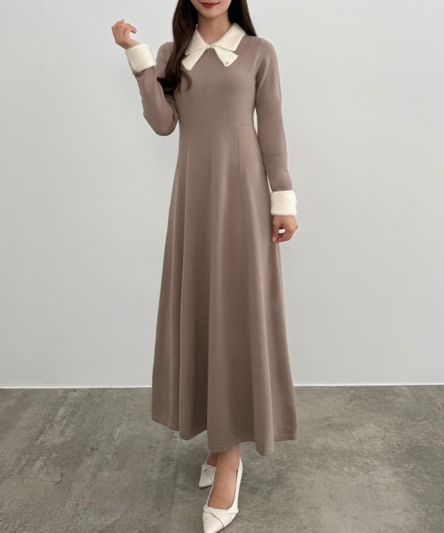 バイカラーリボンワンピース rienda | 【AKB48 千葉恵里さん着用】バイカラーリボン