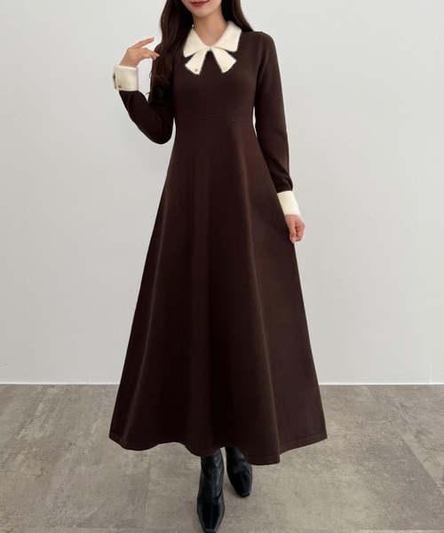 極美品　Rene　ルネ　３８サイズ　サマーニット リボン バイカラー 極美品 Rene ルネ 38サイズ サマーニット リボン バイカラー