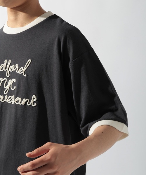 【在庫僅少】 コード刺繍リンガーTシャツ（Tシャツ/カットソー）｜niko and ミュージシャン
