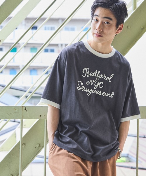 セール】コード刺繍リンガーTシャツ（Tシャツ/カットソー