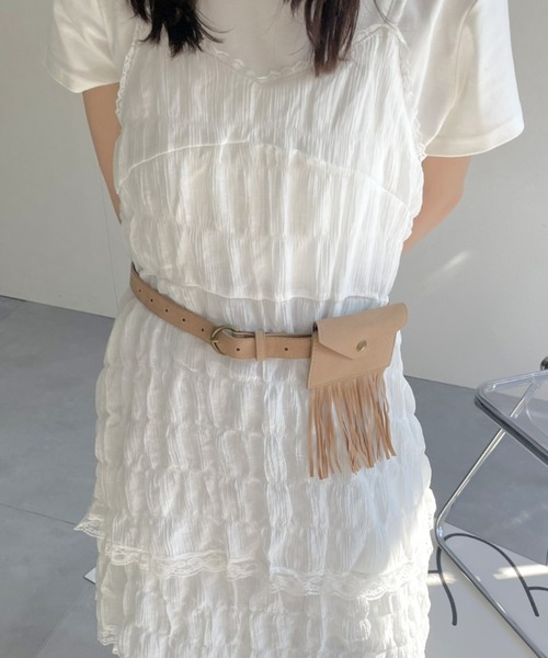 LAC-VERT(ラック・ヴェール)の「ウエスタンウエストポーチベルト(ベルト・レディース・ブラウン/ベージュ・FREE)」の2枚目の写真