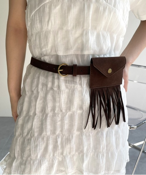 LAC-VERT(ラック・ヴェール)の「ウエスタンウエストポーチベルト(ベルト・レディース・ブラウン/ベージュ・FREE)」の4枚目の写真