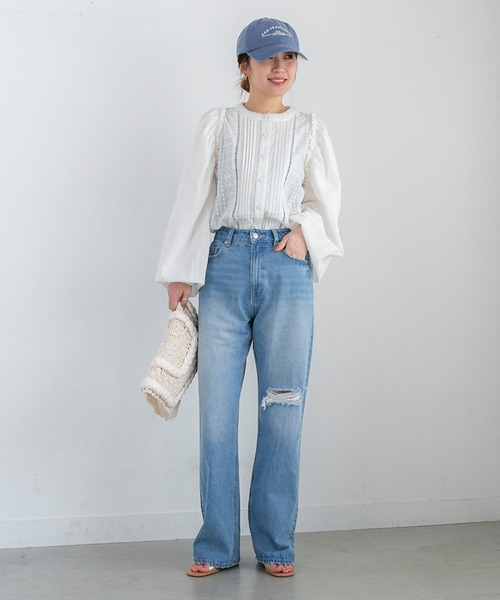 PICHI(ピイチ)の「ダメージデニム(デニムパンツ・レディース・ブルー・M/L/LL/S)」の16枚目の写真