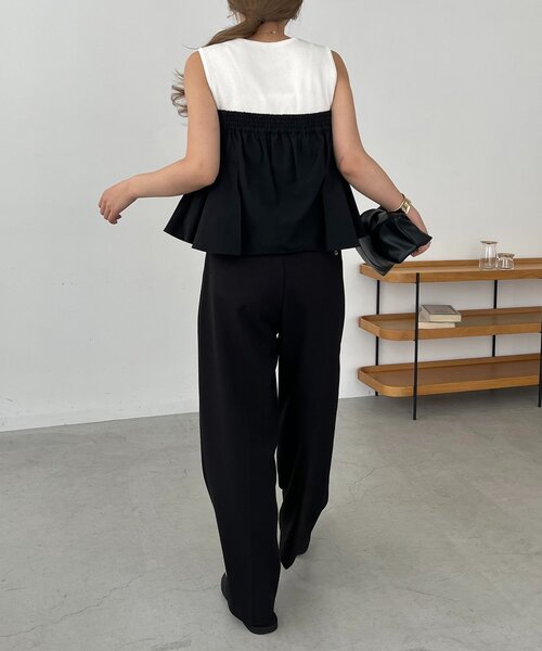 カプリシュレマージュ ペプラムビスチェ CAPRICIEUX LE'MAGE（カプリシューレマージュ）の「シャーリング