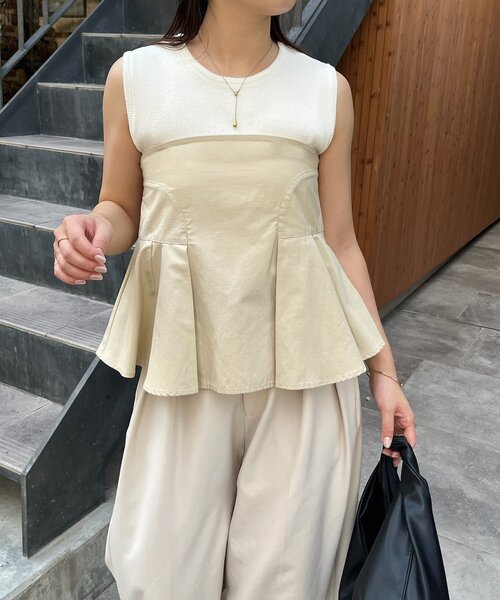 CAPRICIEUX LE'MAGE（カプリシューレマージュ）の「【セットアイテム】インナーSETペプラムビスチェ（シャツ/ブラウス・レディース・ベージュ/ブラック・38/36）」の6枚目の写真