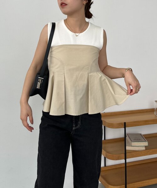 カプリシュレマージュ ペプラムビスチェ CAPRICIEUX LE'MAGE（カプリシューレマージュ）の「シャーリング