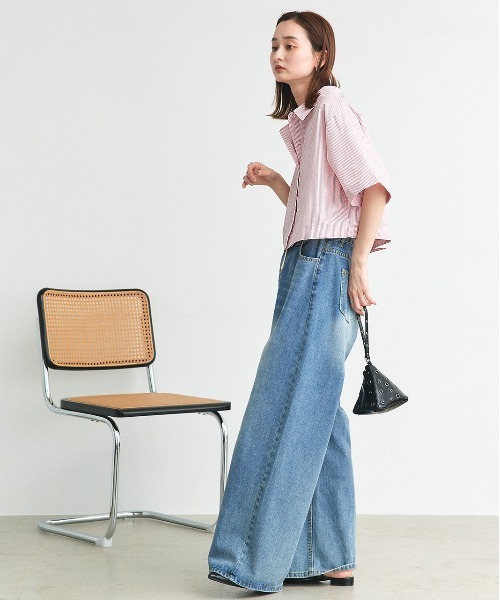 ad thie(アドティエ)の「ハーフスリーブ ショート丈 マルチストライプシャツ(シャツ/ブラウス・レディース・ピンク/ブルー・FREE)」の19枚目の写真