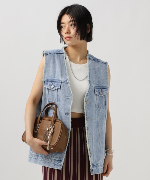 BAYFLOW（ベイフロー）の「デニムジレ（ベスト・レディース・インディゴブルー/ライトブルー・FREE）」の5枚目の写真