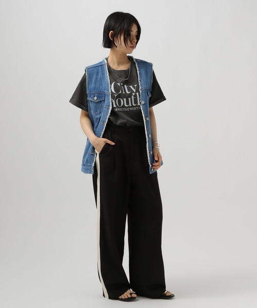 BAYFLOW（ベイフロー）の「デニムジレ（ベスト・レディース・インディゴブルー/ライトブルー・FREE）」の9枚目の写真