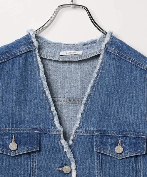BAYFLOW（ベイフロー）の「デニムジレ（ベスト・レディース・インディゴブルー/ライトブルー・FREE）」の16枚目の写真