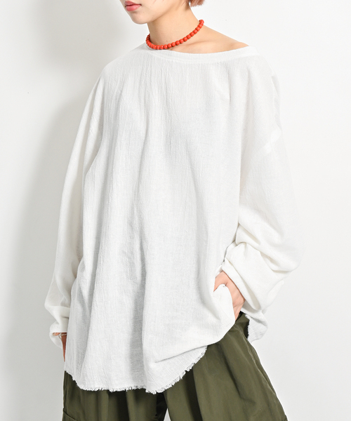 CITYSHOP(シティーショップ)の「《追加》ASA/C BIO WASH PULLOVER 4:ブラウス(シャツ/ブラウス・レディース・イエロー/ホワイト/ブラック・FREE)」の2枚目の写真