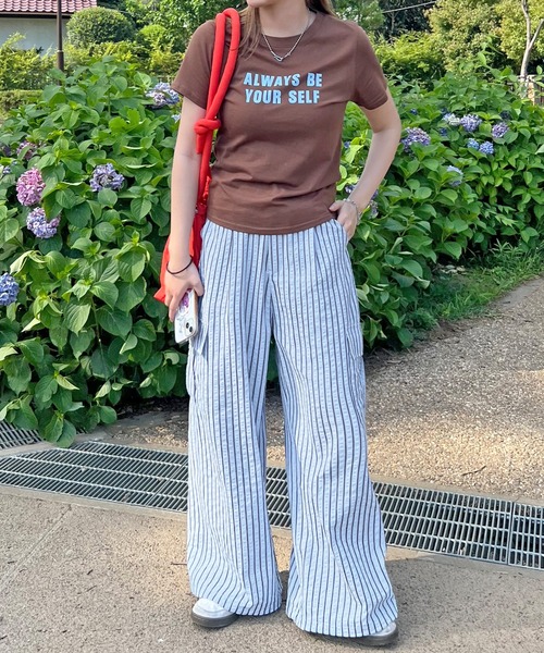 ABYS（アビス）の「ストライプカーゴパンツ（カーゴパンツ・レディース・オフホワイト/ブルー・FREE）」の7枚目の写真