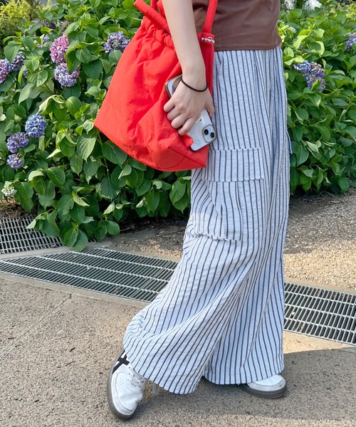 ABYS（アビス）の「ストライプカーゴパンツ（カーゴパンツ・レディース・オフホワイト/ブルー・FREE）」の8枚目の写真