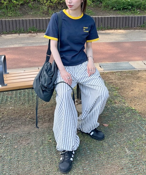 ABYS（アビス）の「ストライプカーゴパンツ（カーゴパンツ・レディース・オフホワイト/ブルー・FREE）」の13枚目の写真