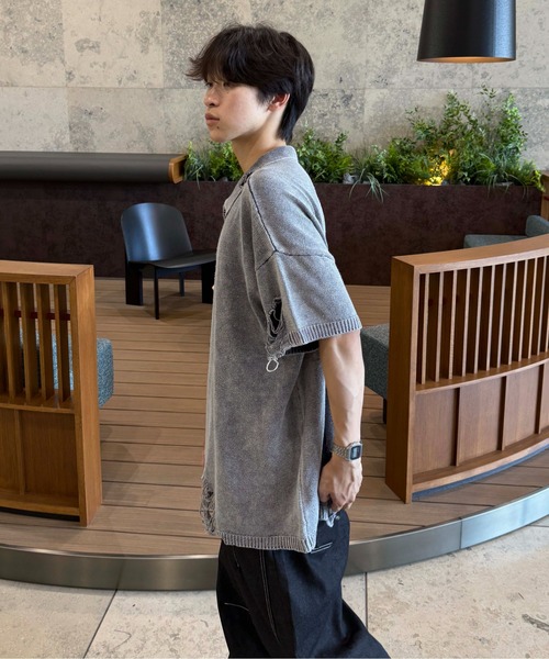 セール】加工ダメージポロニット（ポロシャツ）｜sedacle（セダクル