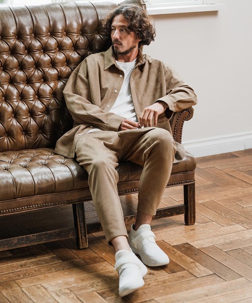 Magine(マージン)の「ms6176-Suede Ponte Fly Front Knit Shirt シャツ(シャツ/ブラウス・メンズ・チャコール/ベージュ/ブラック・48/46/44)」の19枚目の写真