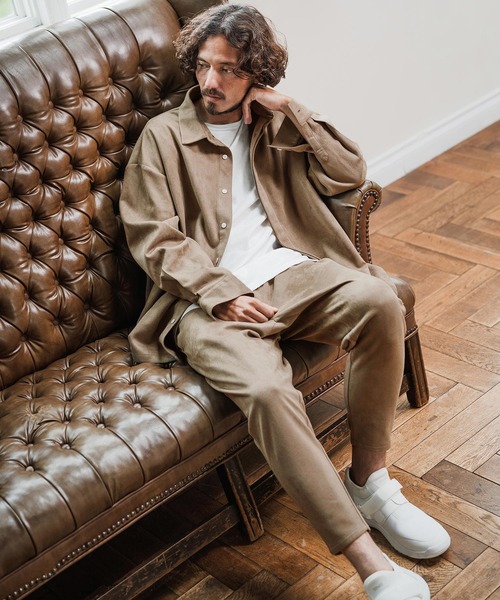 Magine(マージン)の「ms6176-Suede Ponte Fly Front Knit Shirt シャツ(シャツ/ブラウス・メンズ・チャコール/ベージュ/ブラック・48/46/44)」の18枚目の写真