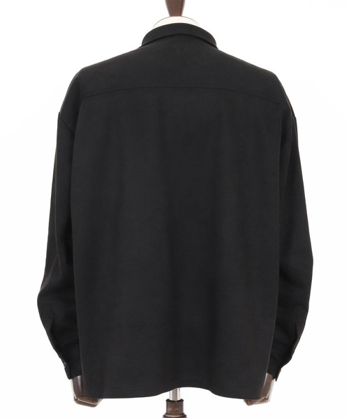 Magine(マージン)の「ms6176-Suede Ponte Fly Front Knit Shirt シャツ(シャツ/ブラウス・メンズ・チャコール/ベージュ/ブラック・48/46/44)」の8枚目の写真
