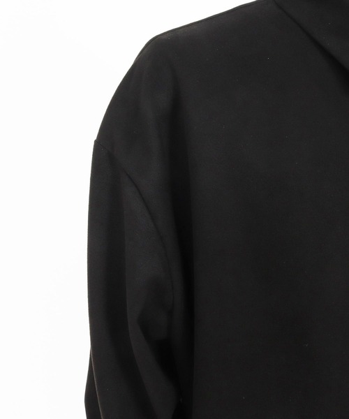 Magine(マージン)の「ms6176-Suede Ponte Fly Front Knit Shirt シャツ(シャツ/ブラウス・メンズ・チャコール/ベージュ/ブラック・48/46/44)」の6枚目の写真
