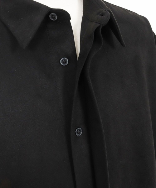 Magine(マージン)の「ms6176-Suede Ponte Fly Front Knit Shirt シャツ(シャツ/ブラウス・メンズ・チャコール/ベージュ/ブラック・48/46/44)」の5枚目の写真