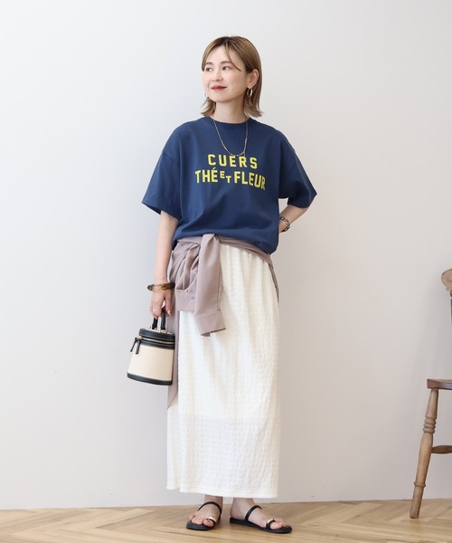 AMERICAN HOLIC(アメリカンホリック)の「デザインカレッジロゴプリントTシャツ(Tシャツ/カットソー・レディース・ブラック/オフホワイト/ネイビー・M/L)」の7枚目の写真