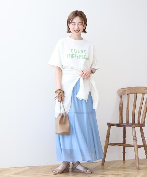 AMERICAN HOLIC(アメリカンホリック)の「デザインカレッジロゴプリントTシャツ(Tシャツ/カットソー・レディース・ブラック/オフホワイト/ネイビー・M/L)」の9枚目の写真