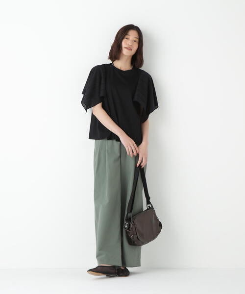 human woman(ヒューマンウーマン)の「◆ 綿ナイロンタッサータックワイドパンツ(その他パンツ・レディース・ベージュ/カーキ・MEDIUM)」の11枚目の写真