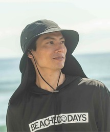 BEACHED DAYS（ビーチドデイズ）の「【BEACHED DAYS/ビーチドデイズ】Multifunctional Hat　3WAY　多機能　ネックガード付き　保冷剤ポケット　撥水加工　吸水速乾　接触冷感　　サーフハット（ハット）」
