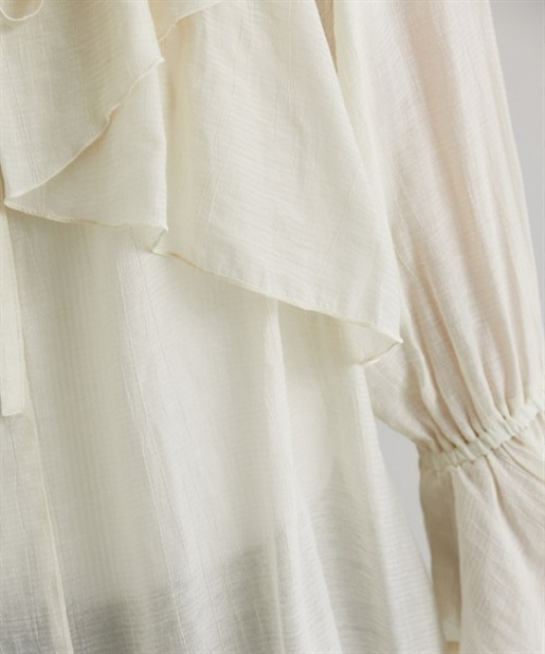 nissen(ニッセン)の「シアーワッシャーラッフルブラウス(シャツ/ブラウス・レディース・ベージュ/ブラウン・M/L)」の14枚目の写真