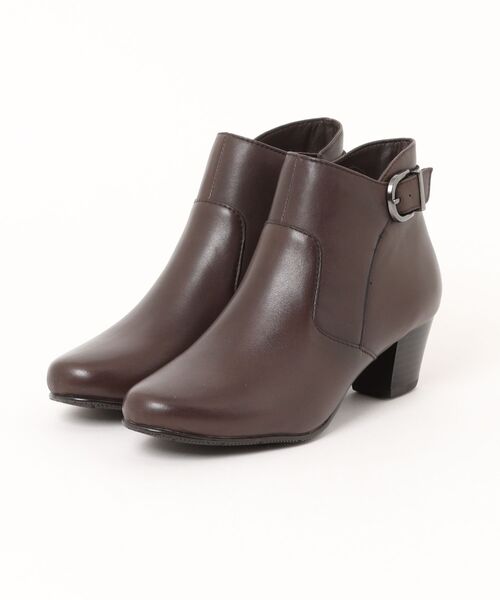 Piedi Nudi(ピエディヌーディ)の「piedi nudi/ピエディヌーディ 本革 ベルトデザイン ショートブーツ(ブーツ・レディース・ブラック/ボルドー/ダークブラウン・22.5cm/24.0cm/23.5cm/23.0cm/24.5cm)」の3枚目の写真