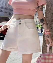 ロールアップデニムショートパンツ