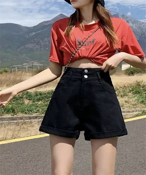 セール】ロールアップデニムショートパンツ（デニムパンツ）｜Dream