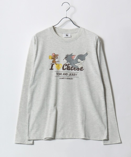 Tom&Jerry(トムアンドジェリー)の「Tom and Jerry/トムとジェリー フロント バックプリント ワンポイント刺繍 ロンT 長袖 ロングスリーブTシャツ レディース メンズ(Tシャツ/カットソー・レディース・ブラック/アッシュグレー/ネイビー/ホワイト・LL/M/L)」の8枚目の写真