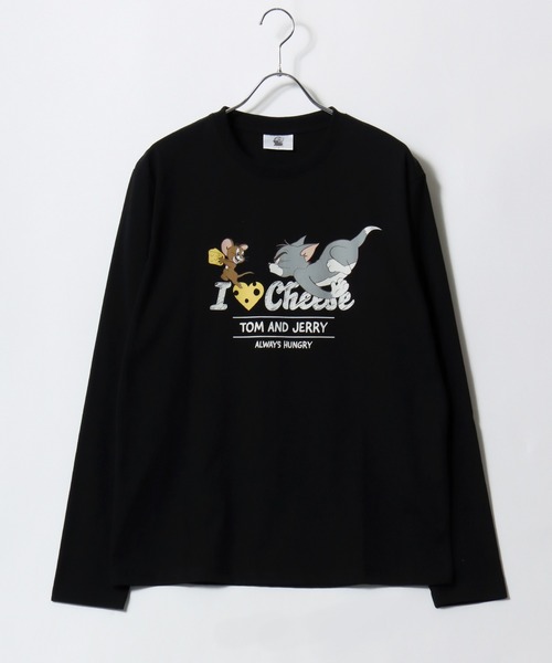 Tom&Jerry(トムアンドジェリー)の「Tom and Jerry/トムとジェリー フロント バックプリント ワンポイント刺繍 ロンT 長袖 ロングスリーブTシャツ レディース メンズ(Tシャツ/カットソー・レディース・ブラック/アッシュグレー/ネイビー/ホワイト・LL/M/L)」の9枚目の写真