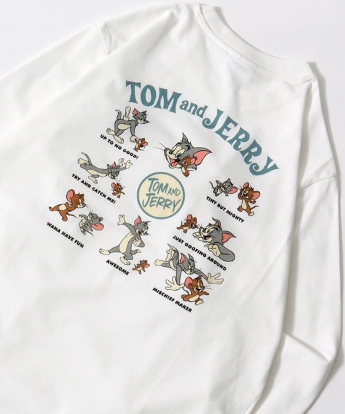 Tom&Jerry(トムアンドジェリー)の「Tom and Jerry/トムとジェリー フロント バックプリント ワンポイント刺繍 ロンT 長袖 ロングスリーブTシャツ レディース メンズ(Tシャツ/カットソー・レディース・ブラック/アッシュグレー/ネイビー/ホワイト・LL/M/L)」の19枚目の写真