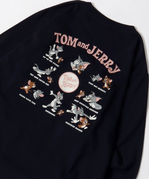 Tom&Jerry(トムアンドジェリー)の「Tom and Jerry/トムとジェリー フロント バックプリント ワンポイント刺繍 ロンT 長袖 ロングスリーブTシャツ レディース メンズ(Tシャツ/カットソー・レディース・ブラック/アッシュグレー/ネイビー/ホワイト・LL/M/L)」の20枚目の写真
