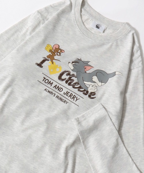 Tom&Jerry(トムアンドジェリー)の「Tom and Jerry/トムとジェリー フロント バックプリント ワンポイント刺繍 ロンT 長袖 ロングスリーブTシャツ レディース メンズ(Tシャツ/カットソー・レディース・ブラック/アッシュグレー/ネイビー/ホワイト・LL/M/L)」の21枚目の写真