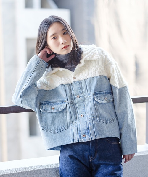 Levi's(リーバイス)の「Levi's/リーバイス BLUETAB(TM) ARAN トラッカージャケット MADE OF JAPAN(デニムジャケット・レディース・インディゴブルー・XS/S/M)」の9枚目の写真