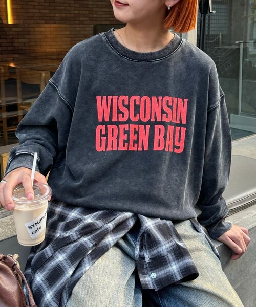 CIAOPANIC TYPY（チャオパニックティピー）の「【UNISEX】NEWアシッドウォッシュ加工/裏毛ロゴスウェット（スウェット・レディース・ブラック/ネイビー/ブラウン/グレー/レッド/サックスブルー/イエロー/インディゴブルー・MEDIUM/LARGE）」の17枚目の写真