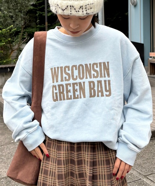 CIAOPANIC TYPY（チャオパニックティピー）の「【UNISEX】NEWアシッドウォッシュ加工/裏毛ロゴスウェット（スウェット・レディース・ブラック/ネイビー/ブラウン/グレー/レッド/サックスブルー/イエロー/インディゴブルー・MEDIUM/LARGE）」の5枚目の写真