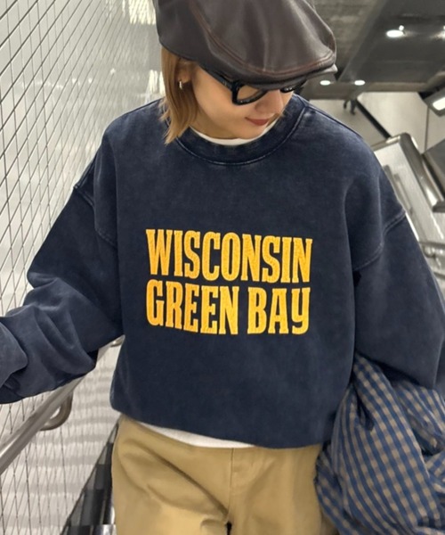 CIAOPANIC TYPY（チャオパニックティピー）の「【UNISEX】NEWアシッドウォッシュ加工/裏毛ロゴスウェット（スウェット・レディース・ブラック/ネイビー/ブラウン/グレー/レッド/サックスブルー/イエロー/インディゴブルー・MEDIUM/LARGE）」の6枚目の写真