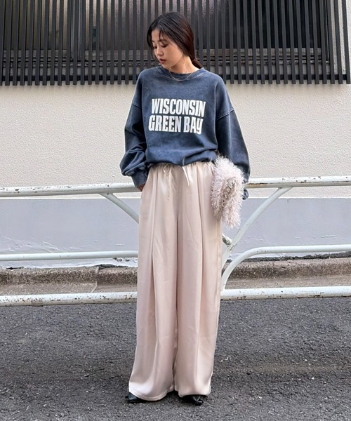 CIAOPANIC TYPY（チャオパニックティピー）の「【UNISEX】NEWアシッドウォッシュ加工/裏毛ロゴスウェット（スウェット・レディース・ブラック/ネイビー/ブラウン/グレー/レッド/サックスブルー/イエロー/インディゴブルー・MEDIUM/LARGE）」の10枚目の写真