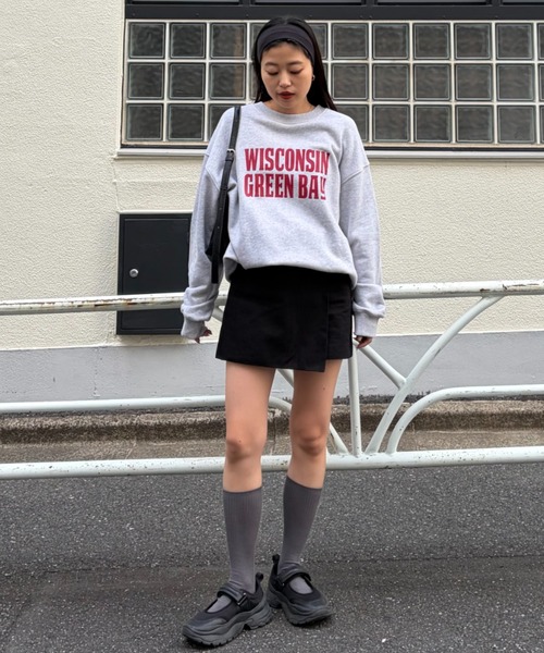 CIAOPANIC TYPY（チャオパニックティピー）の「【UNISEX】NEWアシッドウォッシュ加工/裏毛ロゴスウェット（スウェット・レディース・ブラック/ネイビー/ブラウン/グレー/レッド/サックスブルー/イエロー/インディゴブルー・MEDIUM/LARGE）」の11枚目の写真