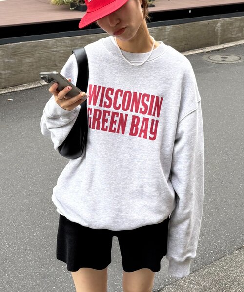 CIAOPANIC TYPY（チャオパニックティピー）の「【UNISEX】NEWアシッドウォッシュ加工/裏毛ロゴスウェット（スウェット・レディース・ブラック/ネイビー/ブラウン/グレー/レッド/サックスブルー/イエロー/インディゴブルー・MEDIUM/LARGE）」の12枚目の写真