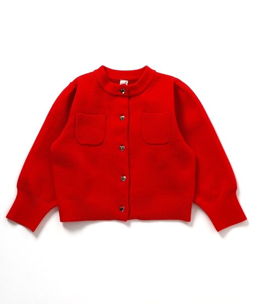 apres les cours（アプレレクール）の「【洗える】ビジューボタンカーディガン_ジュニア対応（カーディガン/ボレロ・キッズ・レッド/シルバー・140/130/120/110/100/90/80）」の10枚目の写真
