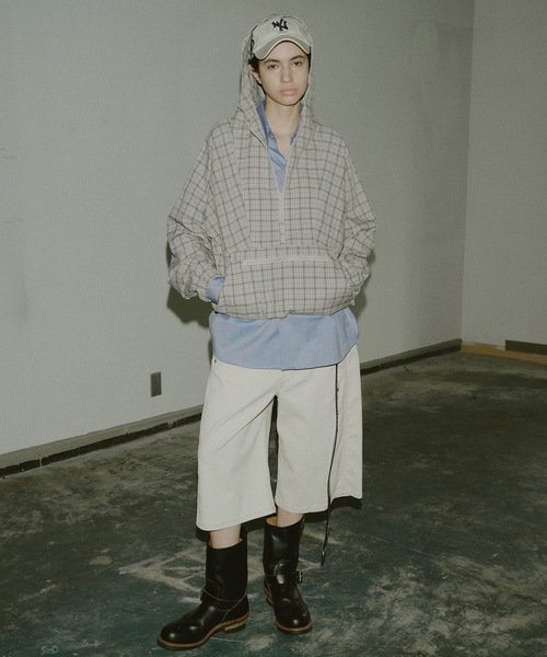 Jieda（ジエダ）の「PULLOVER PARKA（パーカー・メンズ・チェック/ネイビー/グレー・1/2）」の4枚目の写真