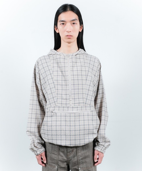 Jieda（ジエダ）の「PULLOVER PARKA（パーカー・メンズ・チェック/ネイビー/グレー・1/2）」の8枚目の写真