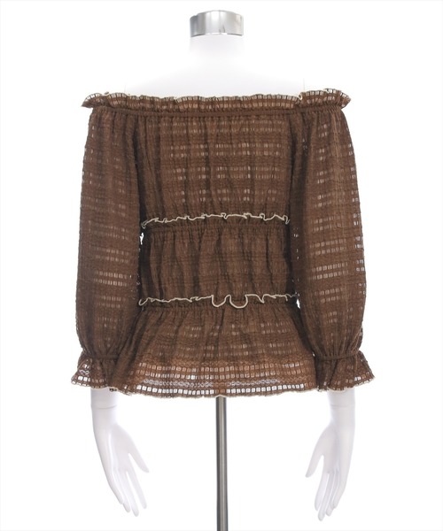 clear（クリア）の「2wayリボン付きメロウレース七分袖トップス[バレエコア ガーリー]≪AW新作≫（シャツ/ブラウス・レディース・オフホワイト/ブラック/ホワイト系その他/ブラウン・F）」の21枚目の写真